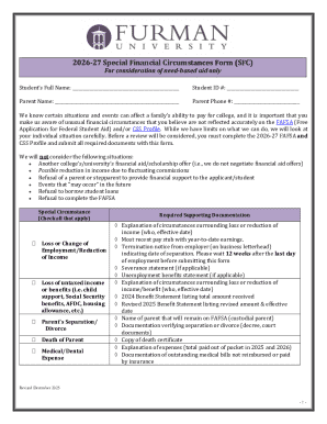 2026-27 Special Financial Circumstances Form