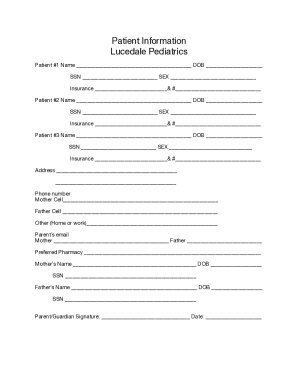 Lucedale Pediatrics Patient Information and Consent Form