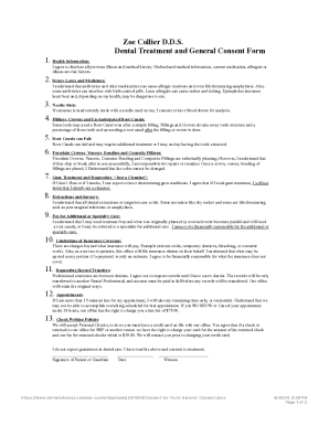 Dental Treatment and General Consent Form
