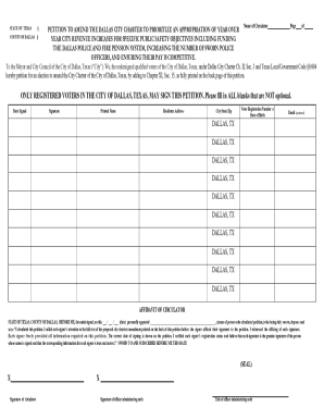 Petition to Amend Dallas City Charter for Public Safety Funding