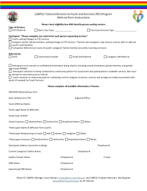 LGBTQ+ Youth and Family Services Referral Form