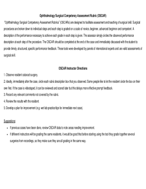Ophthalmology Surgical Competency Assessment Rubric
