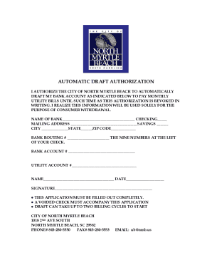 Automatic Draft Authorization