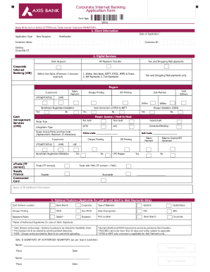 Corporate Internet Banking Application Form