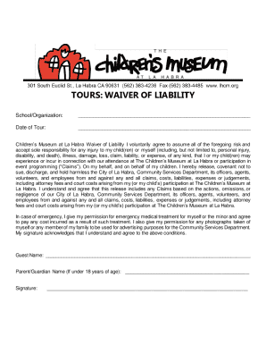 Children's Museum at La Habra Waiver of Liability