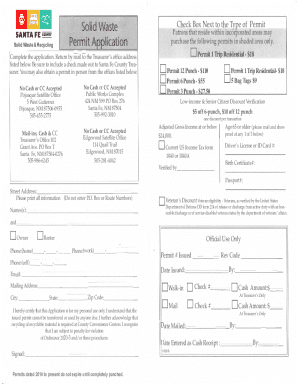 Solid Waste & Recycling Permit Application