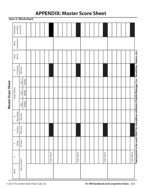 USPC Horse Management Score Sheet
