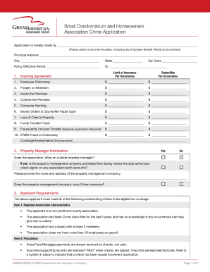 Small Condominium and Homeowners Association Crime Application