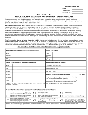 Connecticut Manufacturing Machinery Exemption Claim