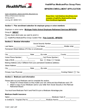 HealthPlus MedicarePlus Group Enrollment Application