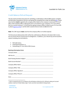 Credit Balance Refund Request Form