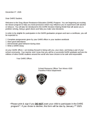 DARE Program Participation Consent