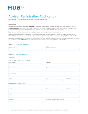 HUB24 Adviser Registration Application