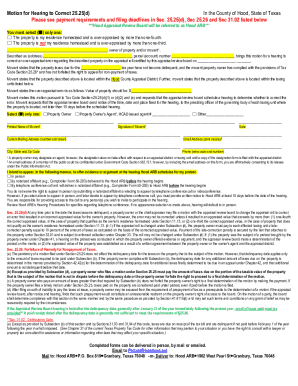 Motion for Hearing to Correct 25.25(d)