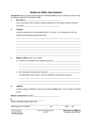 Notice to Other Successors