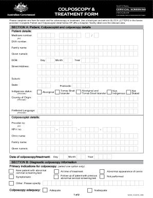 Colposcopy and Treatment Form
