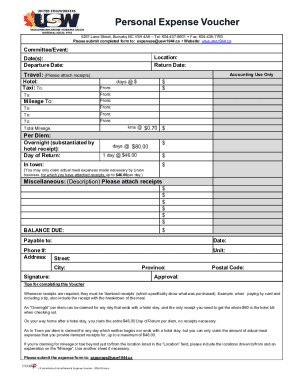 Personal Expense Voucher