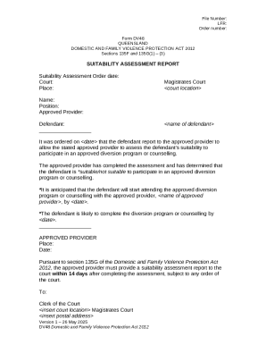 Queensland Domestic Violence Suitability Assessment Report