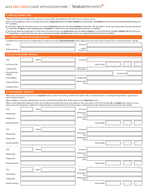 Gap Cover Client Application Form