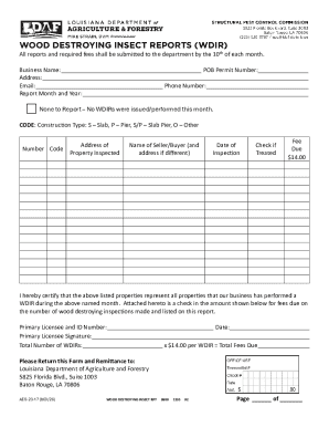 Louisiana Wood Destroying Insect Report