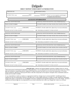 Direct Deposit Enrollment Authorization