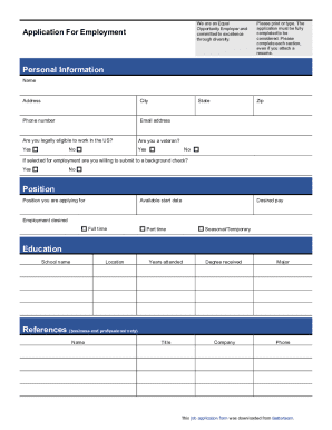 Employment Application Form