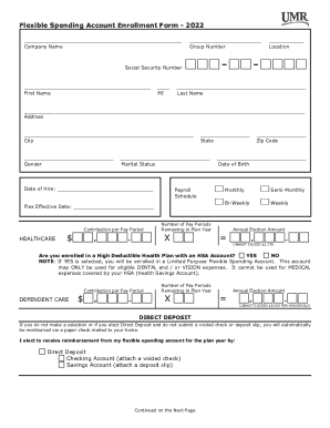 Flexible Spending Account Enrollment Form