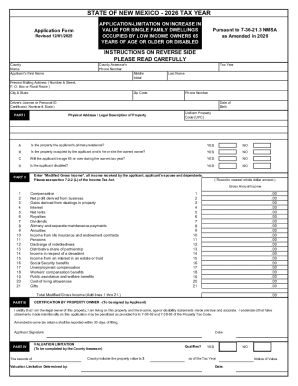 New Mexico Property Tax Limitation Application