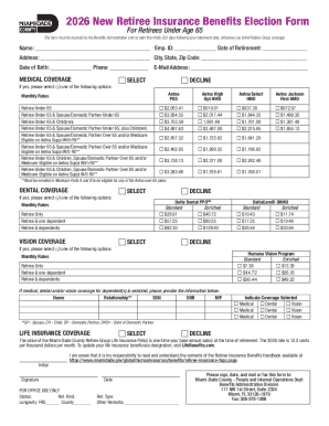 2026 Retiree Insurance Benefits Election Form