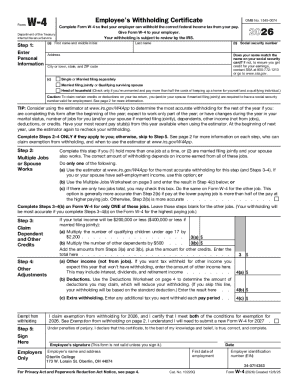 Employee's Withholding Certificate Form W-4