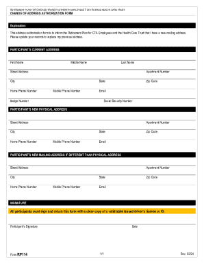 Change of Address Authorization Form