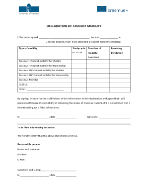 Declaration of Student Mobility