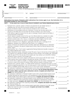 Maryland Nonresident Form 505SU