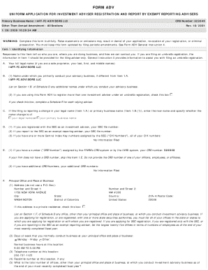 Form ADV Investment Adviser Registration