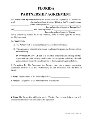 Florida Partnership Agreement