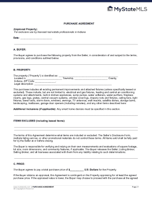 Indiana Purchase Agreement