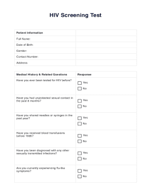 HIV Screening Test Form