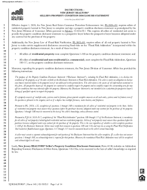 New Jersey Seller's Property Condition Disclosure Statement