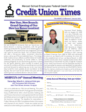 MSEFCU Annual Meeting Registration Form