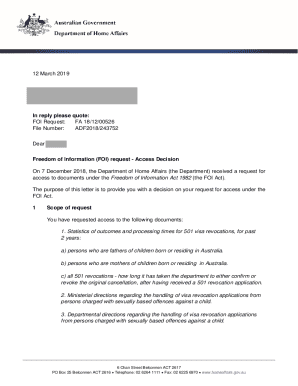 Freedom of Information Access Decision