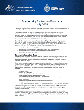Community Protection Summary Report