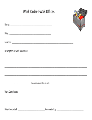 Work Order Form