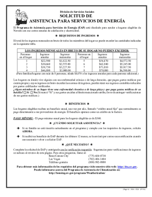 Nevada Energy Assistance Program Application