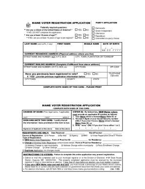 Maine Voter Registration Application