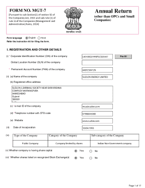 MGT-7 Annual Return Form