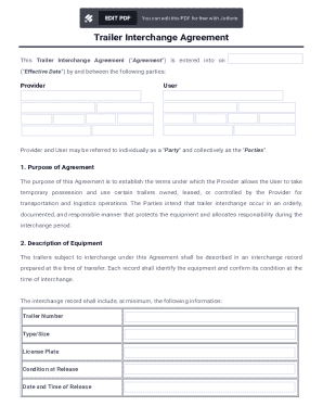 Trailer Interchange Agreement