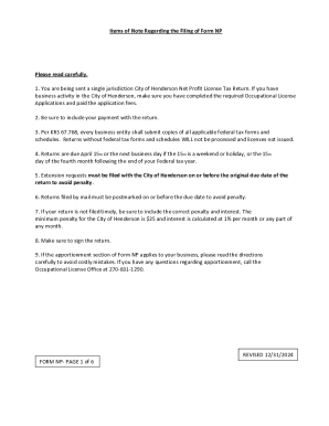 City of Henderson Net Profit License Tax Return