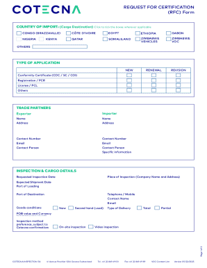 Request for Certification Form