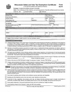 Wisconsin Sales and Use Tax Exemption Certificate