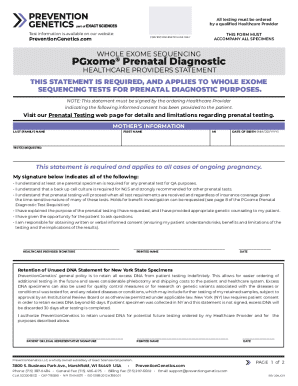 PGxome Prenatal Diagnostic Requisition Form